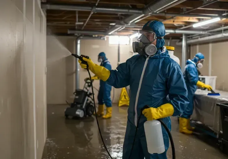 Basement Sanitization and Antimicrobial Treatment process in La Fermina, PR